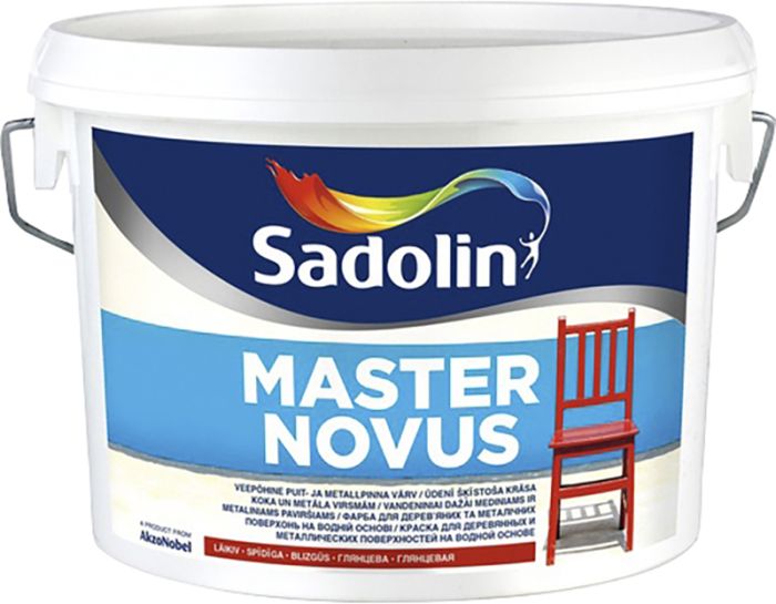 Puit- ja metallpinna värv Sadolin Master Novus BW läikiv valge 2,5 l