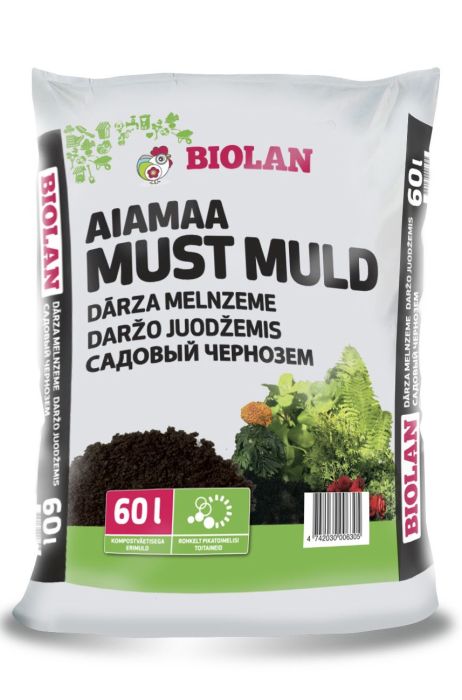 51 kotti Biolan aiamaa musta mulda 60 l alusel