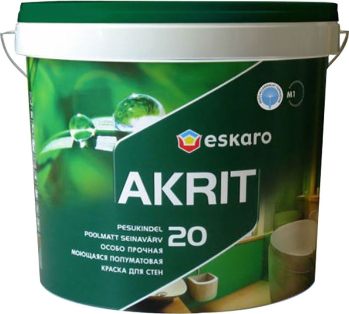 Seinavärv Eskaro Akrit 20 A valge 4,75 l