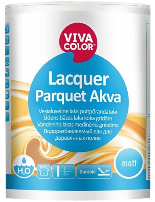 Veepõhine puitpõrandalakk Lacquer Parquet Akva 1 l