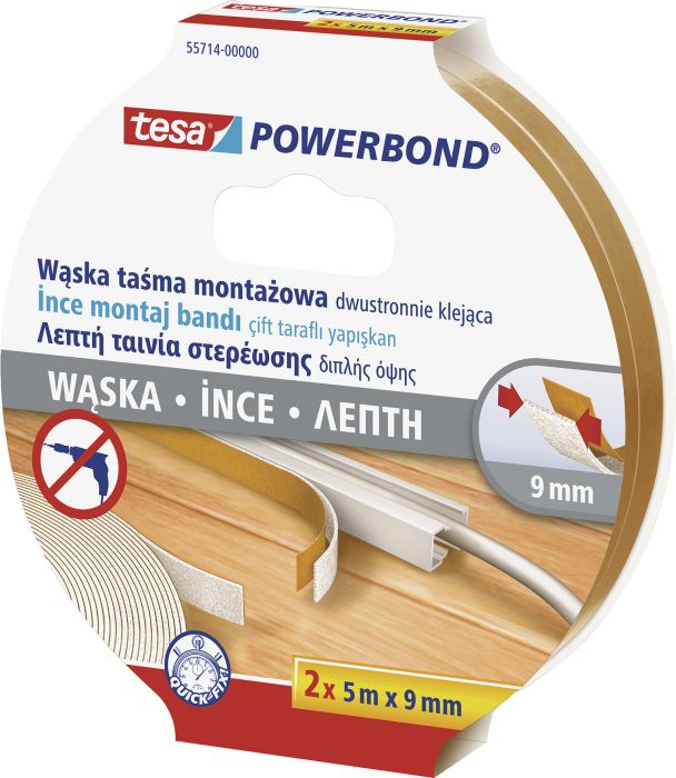 Kahepoolne teip tesa® 2 x 5 m x 9 mm