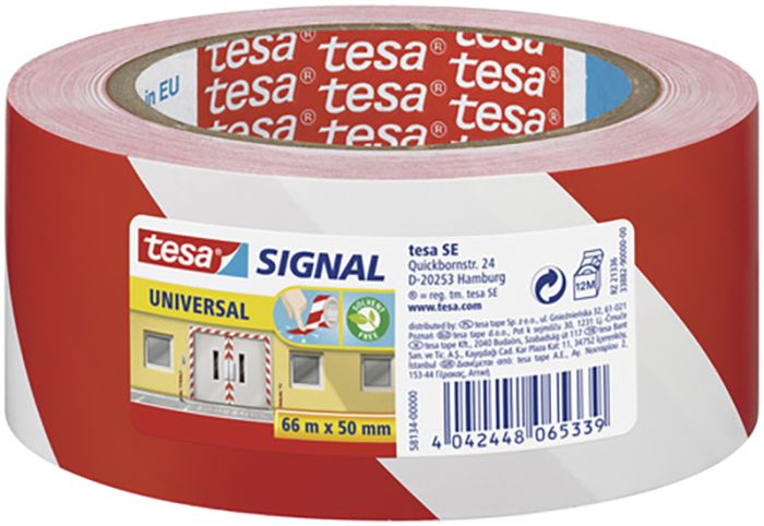 Ohuteip tesa® Signal Universal 66 m x 50 mm punane/valge