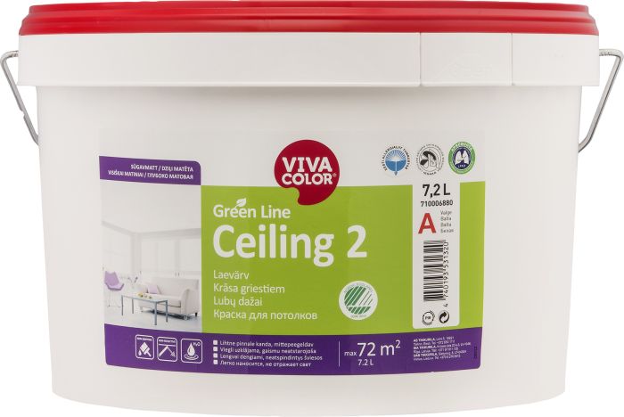 Laevärv Green Line Ceiling 2 sügavmatt 7,2 l