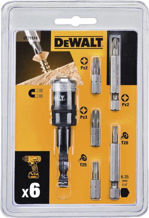 Otsikute komplekt DeWalt 6-osaline