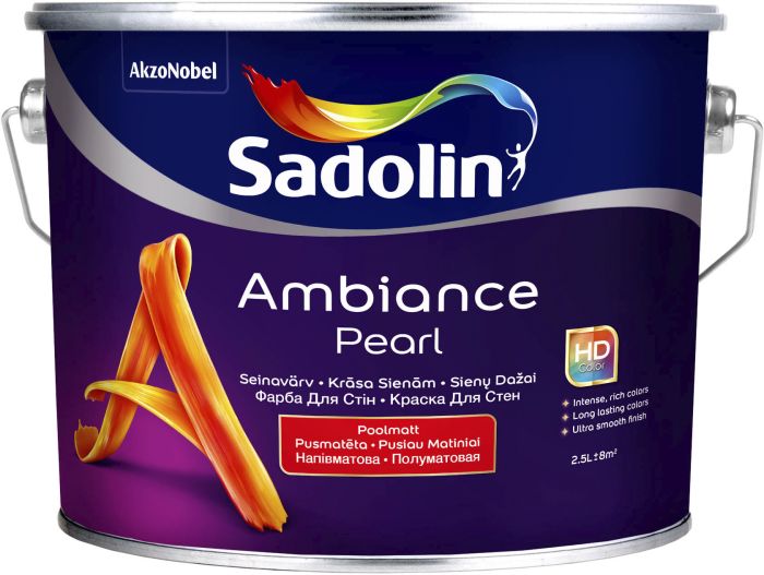 Lae- ja seinavärv Sadolin Ambiance Pearl valge 2,5 l