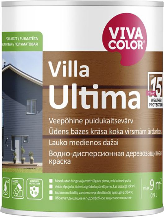 Puidukaitsevärv Vivacolor Villa Ultima VVA valge 0,9 l