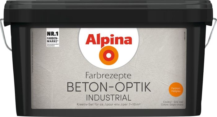 Dekoratiivvärv Alpina Farbrezepte Beton-Optik 4 l helehall