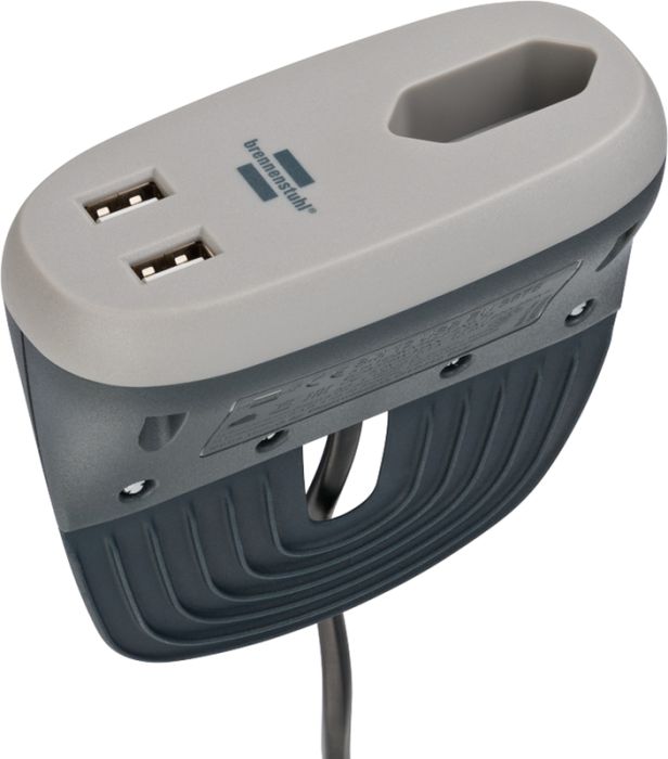 Pikendusjuhe Brennenstuhl® estilo 1 x Euro pistikupesa & 2 x USB