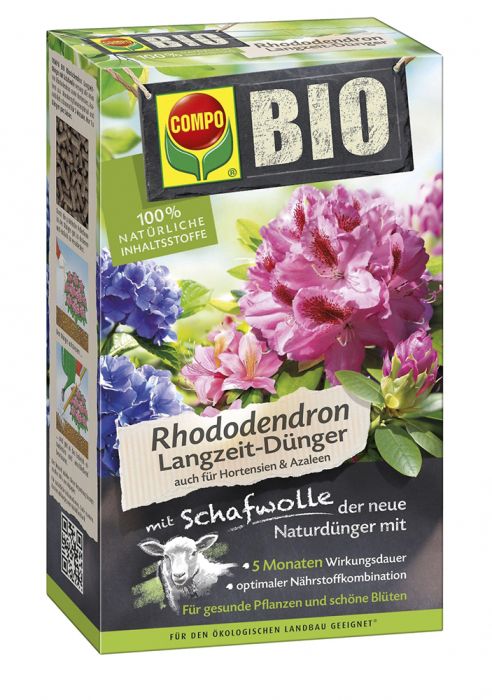 BIO pikaajaline rodo- ja hortensiaväetis lambavillaga Compo 750g