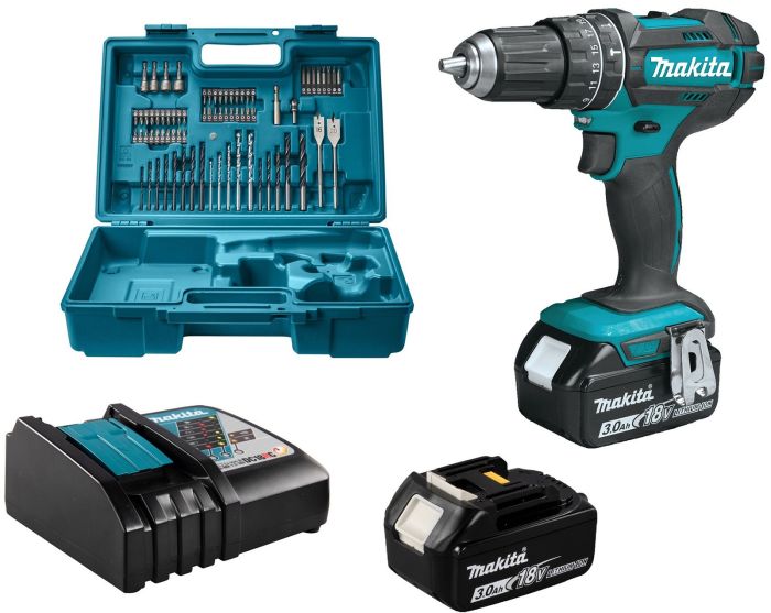 Akulööktrell Makita DHP482RFX1 18 V 2 x 3 Ah + 74 tarvikut