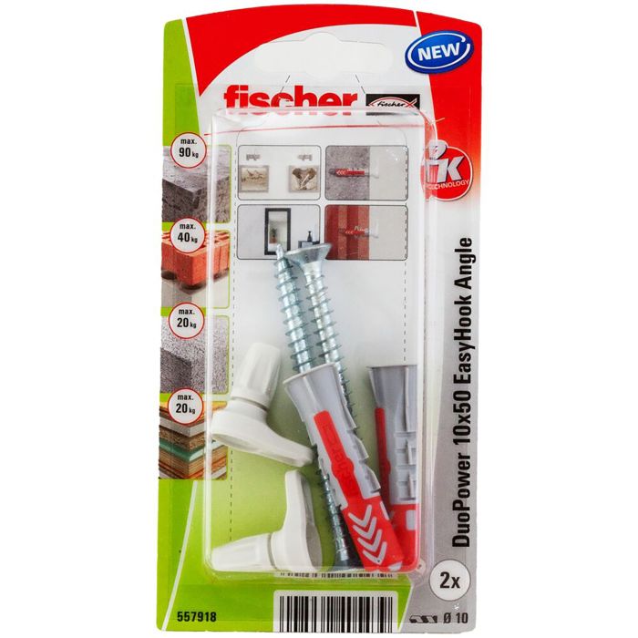 Tüübel nurkkonksuga Fischer EasyHook DuoPower 10 x 50 2 tk