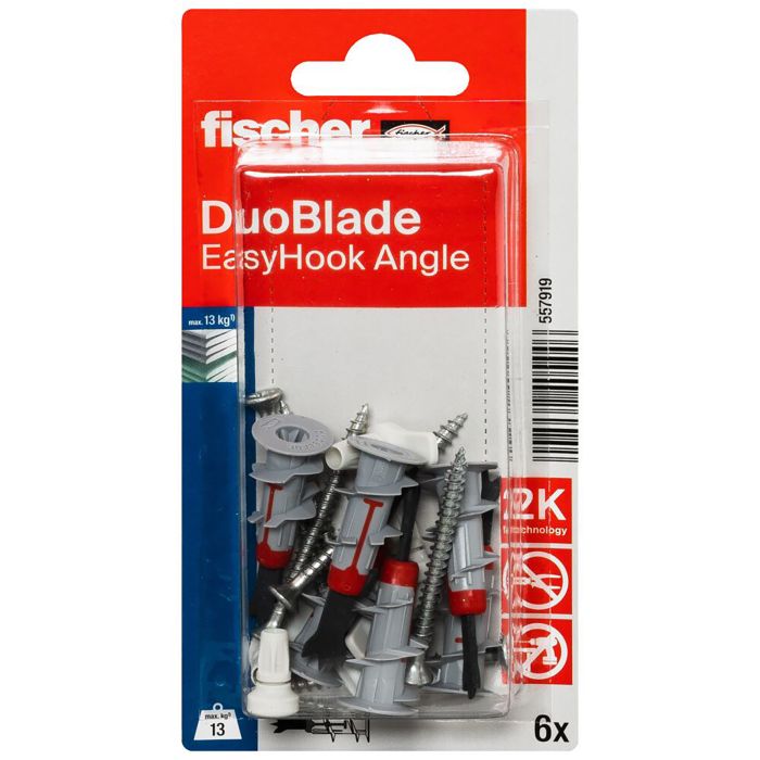 Tüübel nurkkonksuga Fischer EasyHook DuoBlade 6 tk