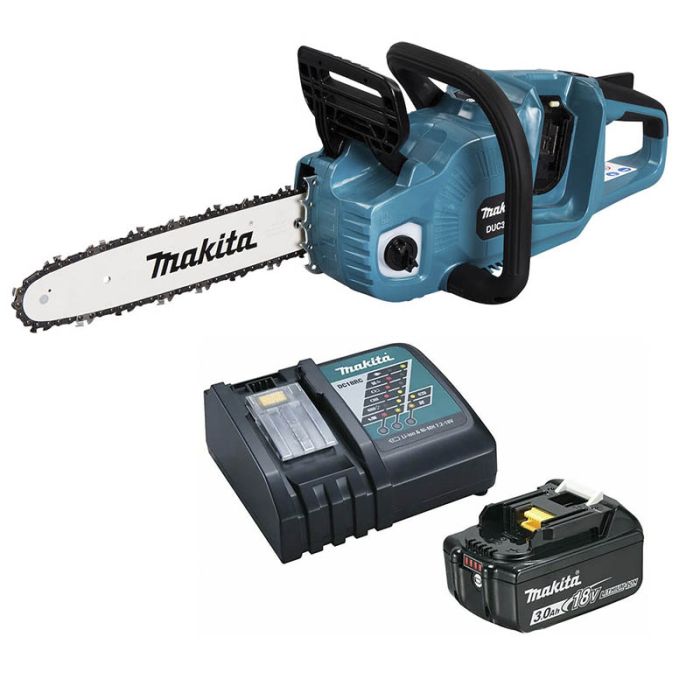 Akukettsaag Makita DUC303Z + aku ja laadija Makita PowerPack LXT 1 x 3 Ah DC18RC