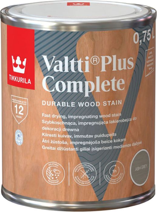 Puidulasuur Tikkurila Valtti Plus Complete Ash Grey 0,75 l