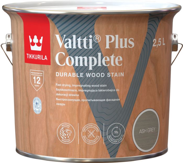 Puidulasuur Tikkurila Valtti Plus Complete Ash Grey 2,5 l