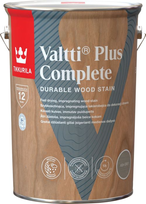 Puidulasuur Tikkurila Valtti Plus Complete Ash Grey 5 l