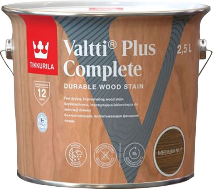 Puidulasuur Tikkurila Valtti Plus Complete Medium Nut 2,5 l