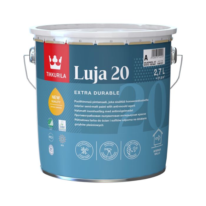 Seinavärv Tikkurila Luja 20 C ainult toonimiseks 2,7 l