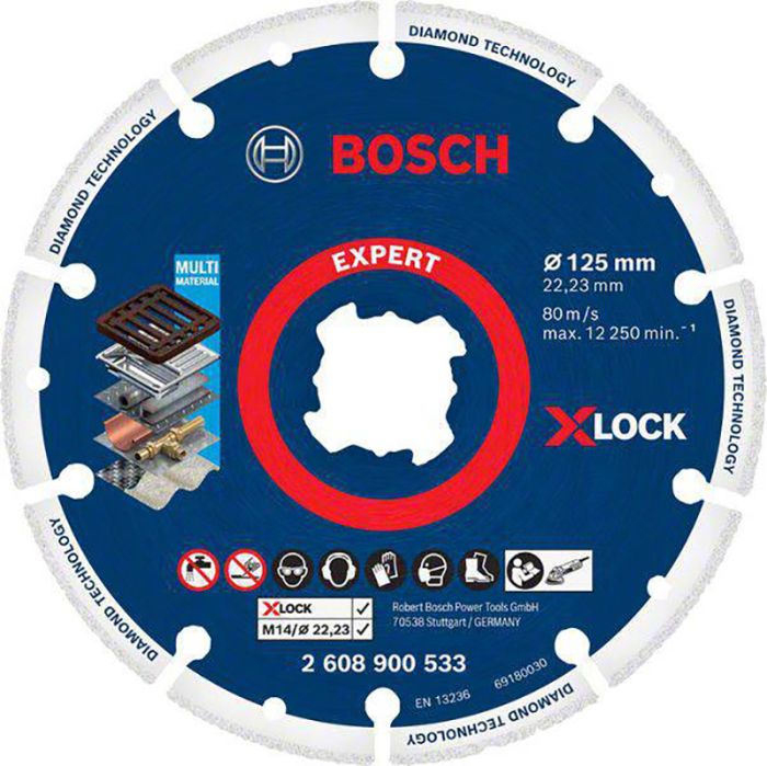 Teemantlõikeketas Bosch X-Lock 125 mm