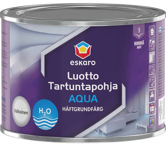 Vesilahustuv nakkekruntvärv Eskaro Luotto Tartuntapohja Aqua A valge 0,45 l