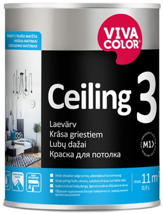 Laevärv Vivacolor Ceiling 3 AP valge 0,9 l