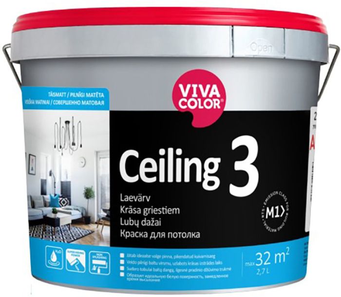 Laevärv Vivacolor Ceiling 3 AP valge 2,7 l