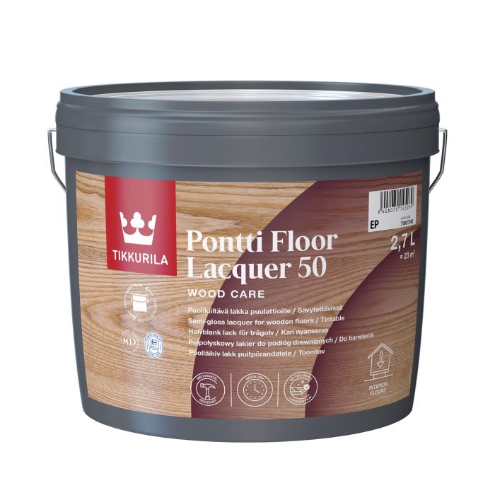 Puitpõrandalakk Tikkurila Pontti Floor Lacquer 50 2,7 l