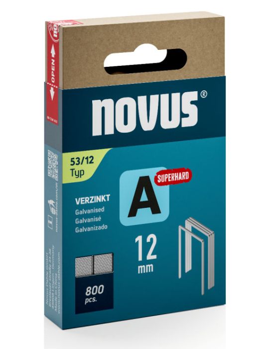 Klambrid Novus A53/12 mm Superhard tsingitud 800 tk