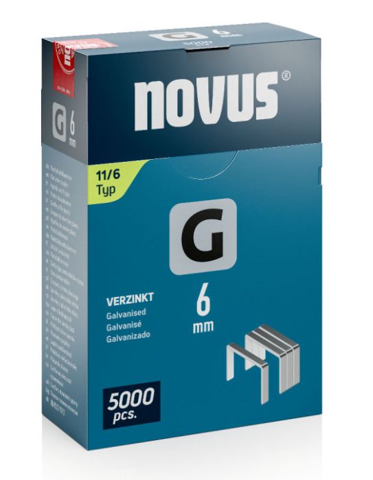 Klambrid Novus G11/6 mm tsingitud 5000 tk