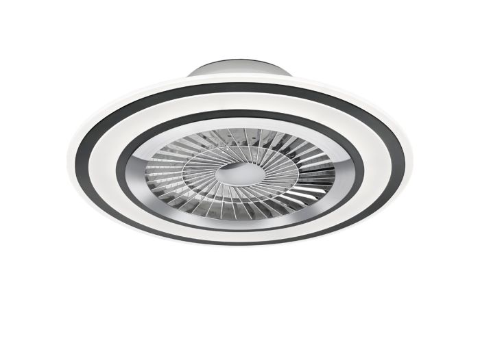 LED-plafoon ventilaatoriga Reality Leuchten Flaga Ø 60 cm must