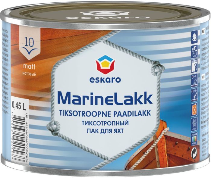 Paadilakk Eskaro MarineLakk 10 kirgas 0,45 l