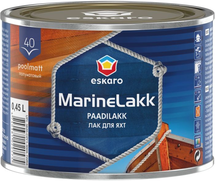 Paadilakk Eskaro MarineLakk 40 kirgas 0,45 l