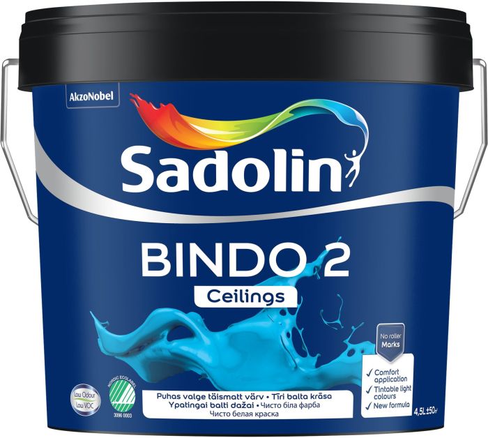 Laevärv Sadolin Bindo 2 BW valge täismatt 4,5 l