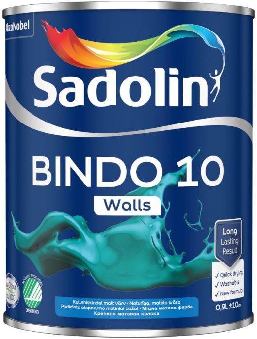 Seinavärv Sadolin Bindo 10 BW valge 0,9 l