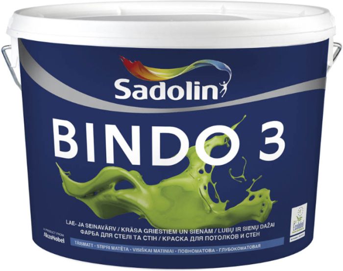 Lae- ja seinavärv Sadolin Bindo 3 BW valge 15 l