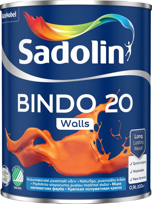 Seinavärv Sadolin Bindo 20 BW valge 0,9 l