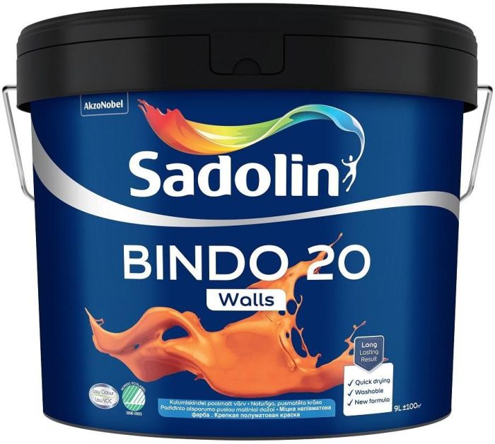 Seinavärv Bindo 7 Sadolin BW 9 l, valge