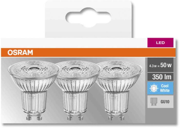 LED-lamp Osram Base 3 tk/pakk GU10