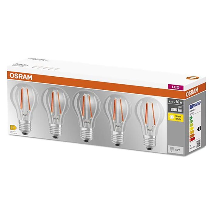 LED-lamp Classic Osram E27 6,5 W 2700 K 5tk/pk