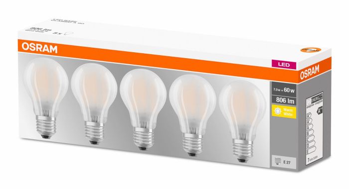 LED-lamp Classic Osram E27 6,5 W 2700 K 5tk/pk