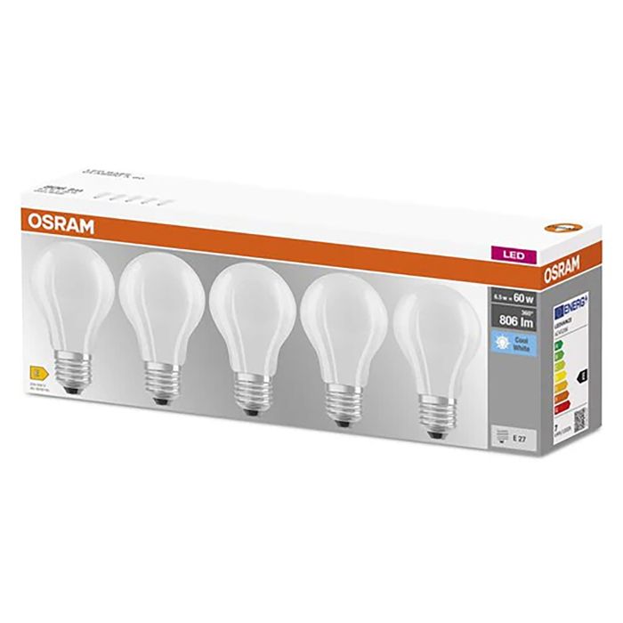 LED-lamp Classic Osram E27 6,5 W 4000 K 5tk/pk