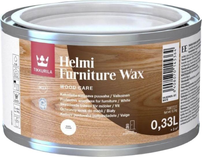 Mööblivaha Tikkurila Helmi Furniture Wax EP 0,33 l, valge