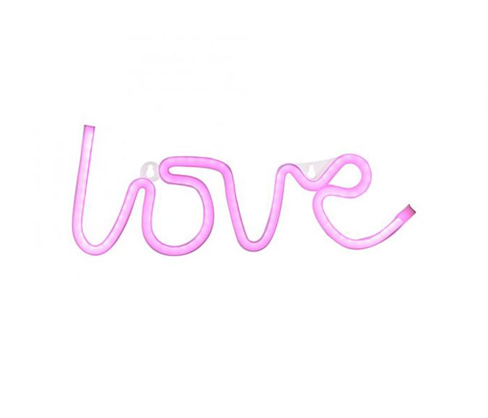 Neon-pilt Love USB 1 xLED 6,5W 43 x 12,5 x 2 cm, roosa