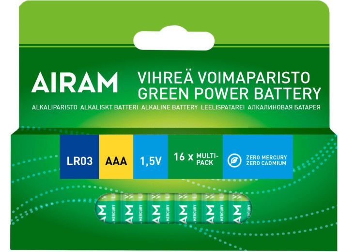 Green Power Airam leelispatarei LR03 AAA 16/BX