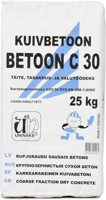 Kuivbetoon Uninaks C30 talvine 25 kg