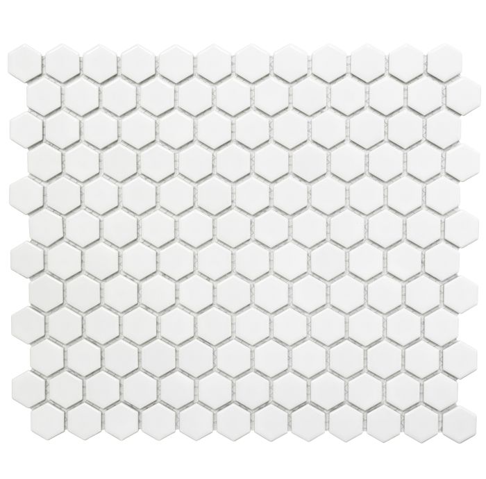 Mosaiik Hexagon valge 26 x 30 cm Matt