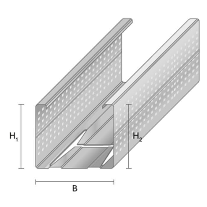 Metallkarkassi vertikaalprofiil VP-95/40, 2600 mm