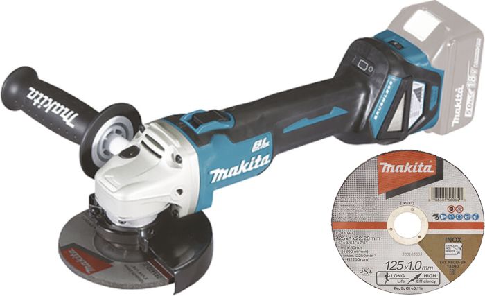 Akunurklihvija Makita DGA511Z 18 V ja lõikeketas Makita E-03040 125 x 1 mm