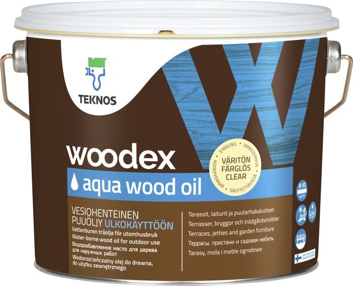 Puiduõli Teknos Woodex Aqua Wood Oil, värvitu 2,7 l