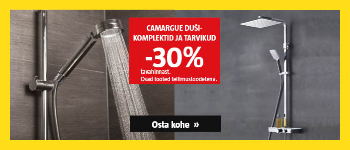 Camargue dušikomplektid ja tarvikud -30% tavahinnast.